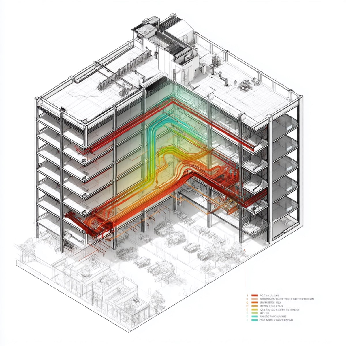 Recirculating hot water loop diagram showing dedicated return line, timer-controlled pump, and anti-scald mixing valve for four-story TriBeCa townhouse